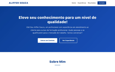 Imagem da pagina inicial do projeto de Landing Page