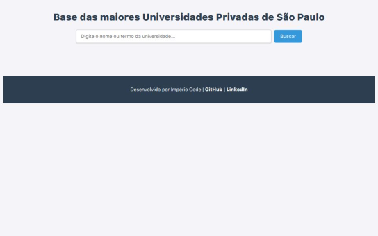 Imagem da pagina de busca de faculdades privadas de São paulo